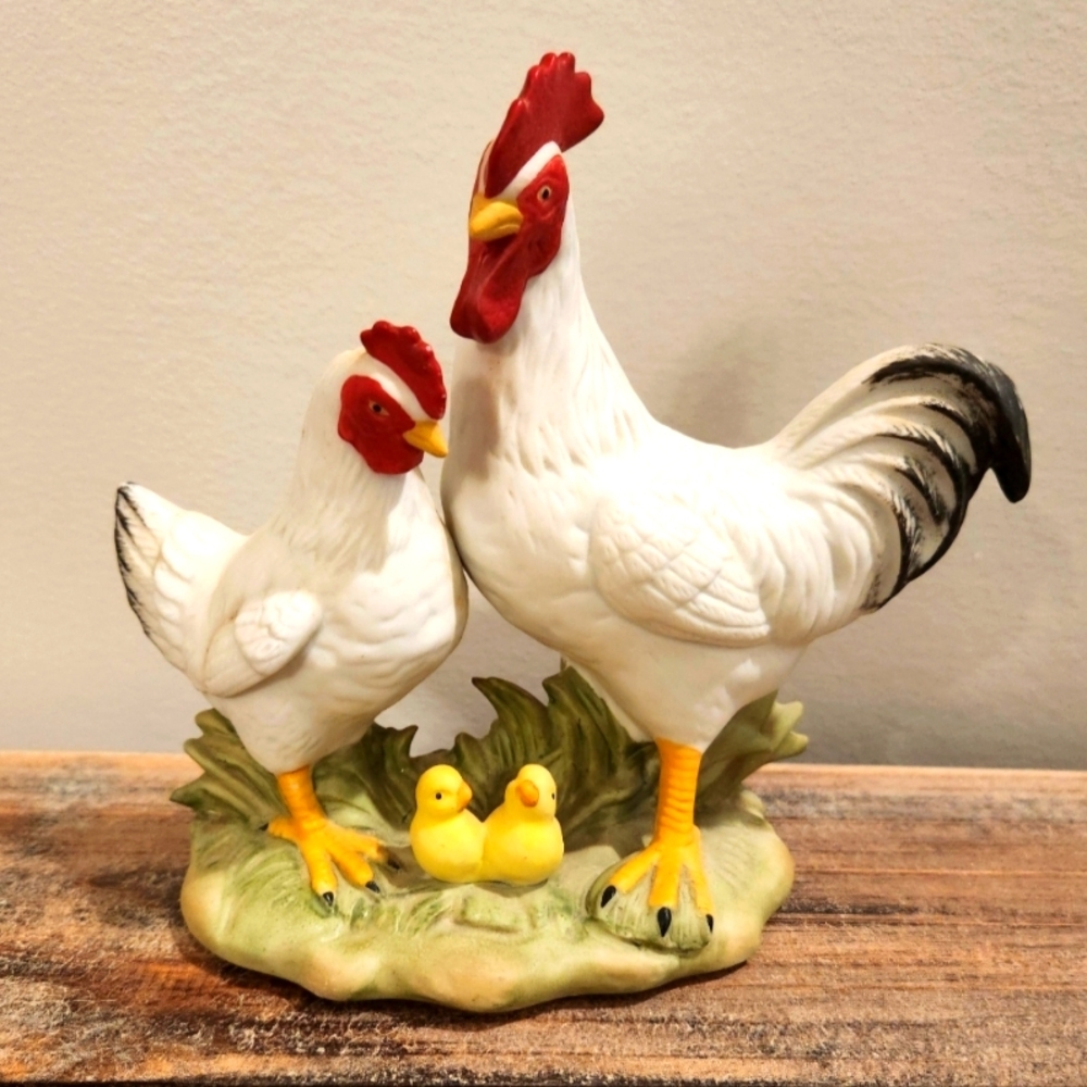 Homco rooster and hen